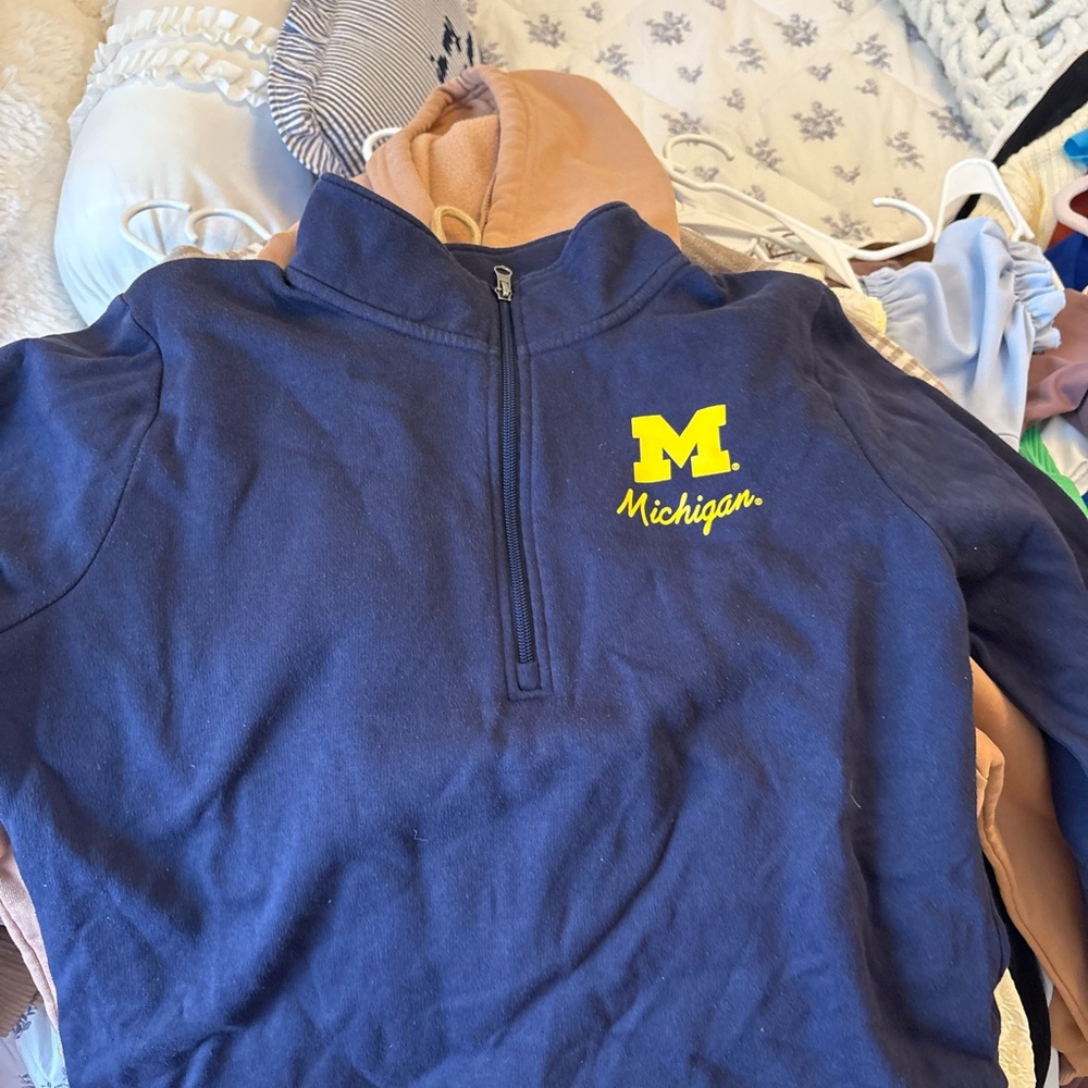 University of Michigan Navy Quarter-Zip Pullover